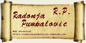 Radonja Pumpalović vizit kartica